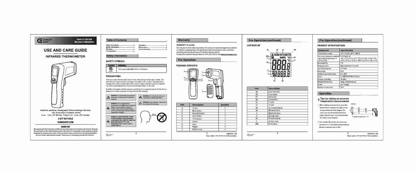 Commercial Electric Infrared Thermometer Ms6520h Manual-page_pdf